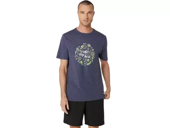 UNISEX ASICS BRIGHTER DAYS AHEAD SHORT SLEEVE TEE UNISEX ASICS BRIGHTER DAYS AHEAD SHORT SLEEVE TEE