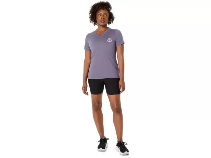 WOMEN’S ASICS NATURE V-NECK SHORT SLEEVE TEE WOMEN’S ASICS NATURE V-NECK SHORT SLEEVE TEE