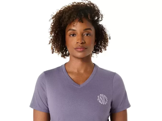 WOMEN’S ASICS NATURE V-NECK SHORT SLEEVE TEE WOMEN’S ASICS NATURE V-NECK SHORT SLEEVE TEE