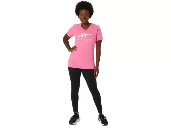 WOMEN’S ASICS STRIPES V-NECK WOMEN’S ASICS STRIPES V-NECK