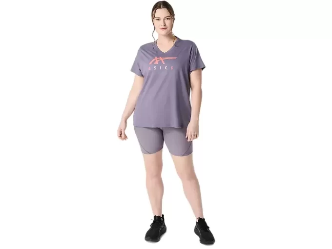 WOMEN’S ASICS STRIPES V-NECK WOMEN’S ASICS STRIPES V-NECK
