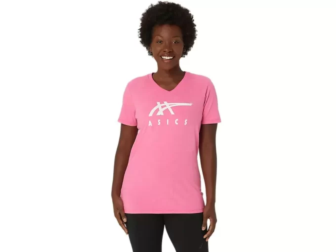 WOMEN’S ASICS STRIPES V-NECK WOMEN’S ASICS STRIPES V-NECK