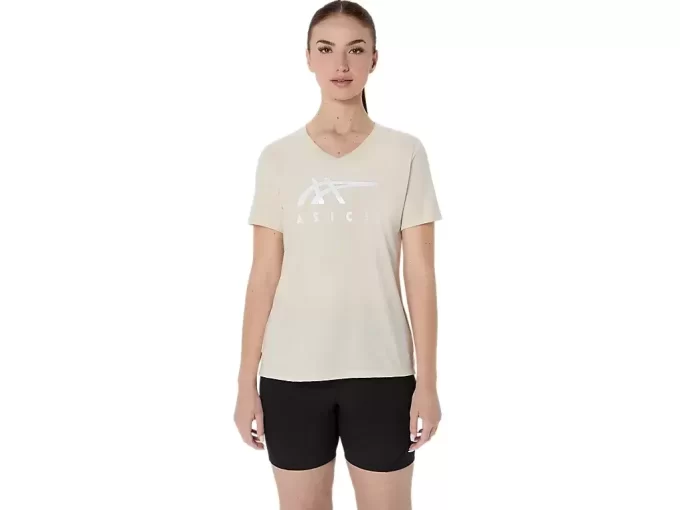 WOMEN’S ASICS STRIPES V-NECK WOMEN’S ASICS STRIPES V-NECK