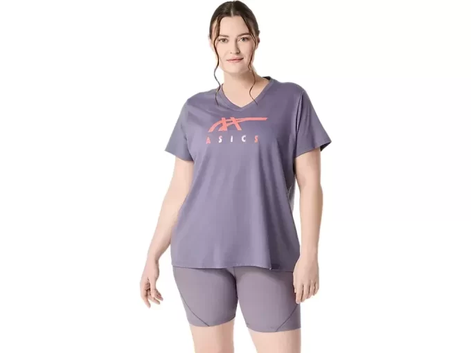 WOMEN’S ASICS STRIPES V-NECK WOMEN’S ASICS STRIPES V-NECK
