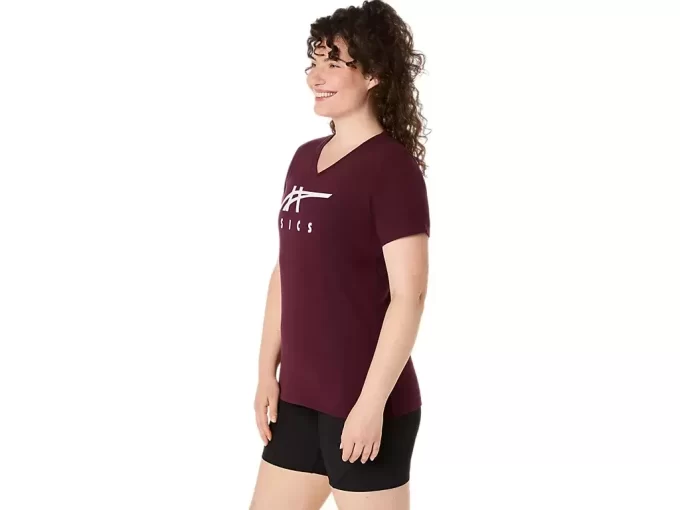 WOMEN’S ASICS STRIPES V-NECK WOMEN’S ASICS STRIPES V-NECK