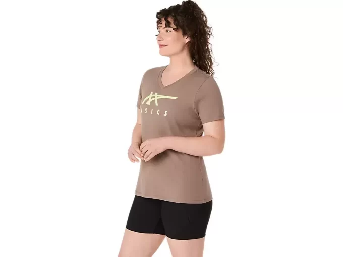 WOMEN’S ASICS STRIPES V-NECK WOMEN’S ASICS STRIPES V-NECK