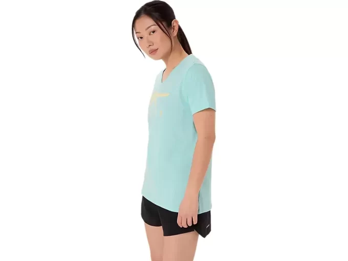 WOMEN’S ASICS STRIPES V-NECK WOMEN’S ASICS STRIPES V-NECK