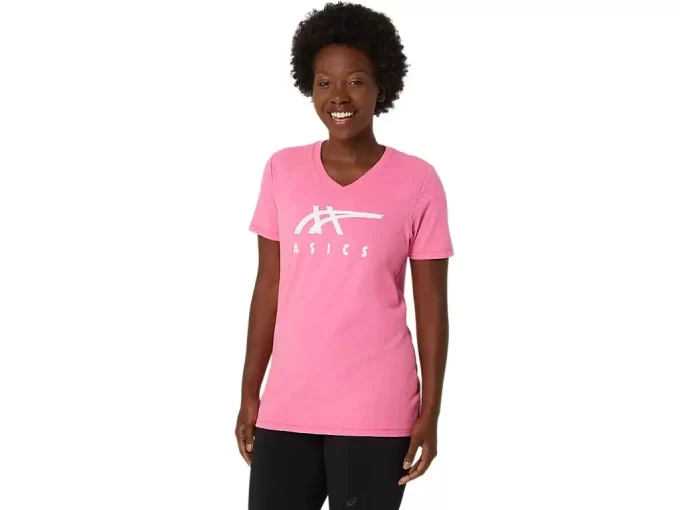 WOMEN’S ASICS STRIPES V-NECK WOMEN’S ASICS STRIPES V-NECK