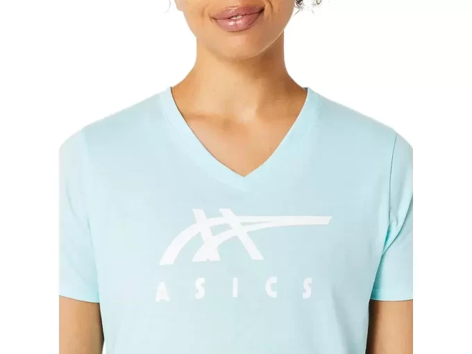 WOMEN’S ASICS STRIPES V-NECK WOMEN’S ASICS STRIPES V-NECK