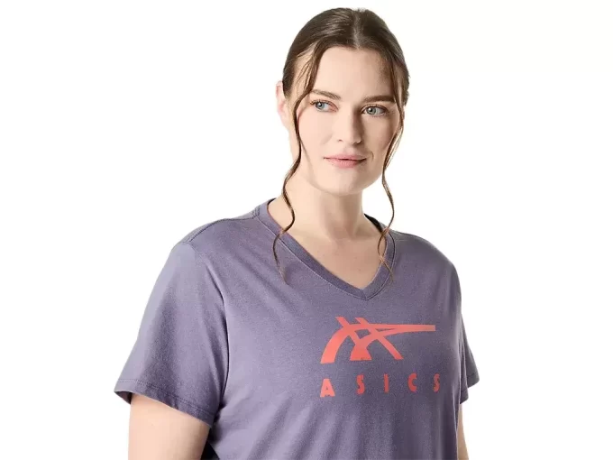 WOMEN’S ASICS STRIPES V-NECK WOMEN’S ASICS STRIPES V-NECK