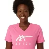 WOMEN’S ASICS STRIPES V-NECK WOMEN’S ASICS STRIPES V-NECK