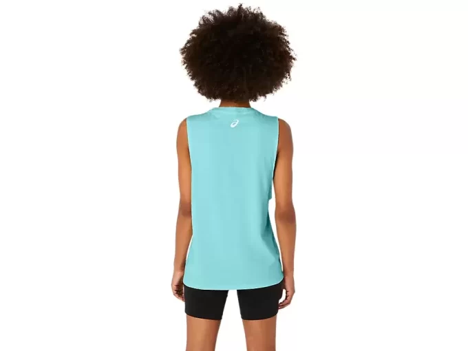WOMEN’S ASICS SUN IN THE SKY SLOGAN MUSCLE TEE WOMEN’S ASICS SUN IN THE SKY SLOGAN MUSCLE TEE