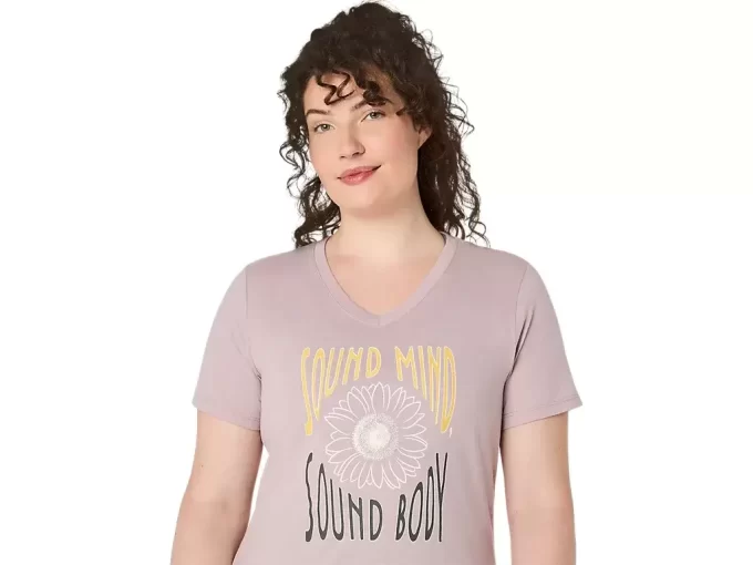 WOMEN’S SUNFLOWER SLOGAN V-NECK